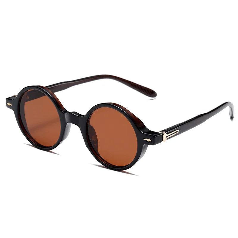 Vintage Small Round Sunglasses with Rivets UV400