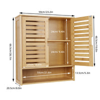 Wall Mounted Bathroom Cabinet Storage Shelf Bamboo Medicine Cabinet