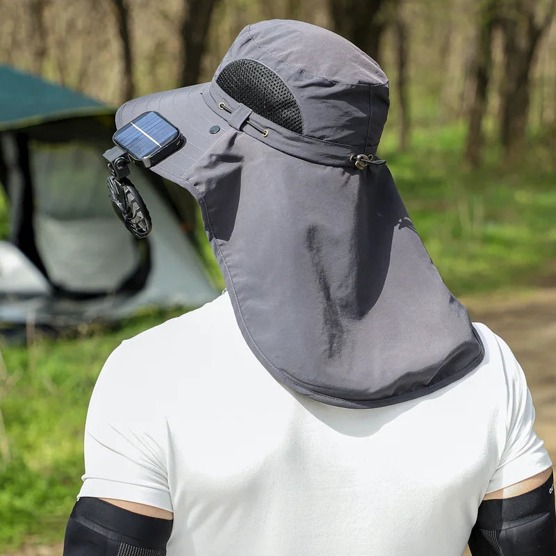 Men’s Panama Sun Hat with Neck & Face Cover