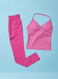 Women's Fitness Impact Net and Neck Halter Shirt  Yoga and Pilates Fitness Kit