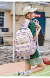 School Bags for High School Girls Fashion Large Capacity Travel Backpack Black and White Lightweight College Student Backpack