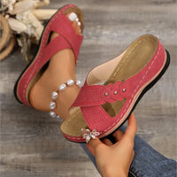 Women’s Wedge Sandals – Retro Slip-On Casual Shoes
