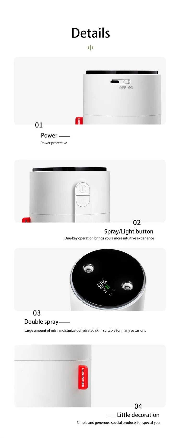 800ML Smart Induction Air Humidifier USB