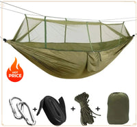 Double Camping Hammock with Mosquito Net Portable