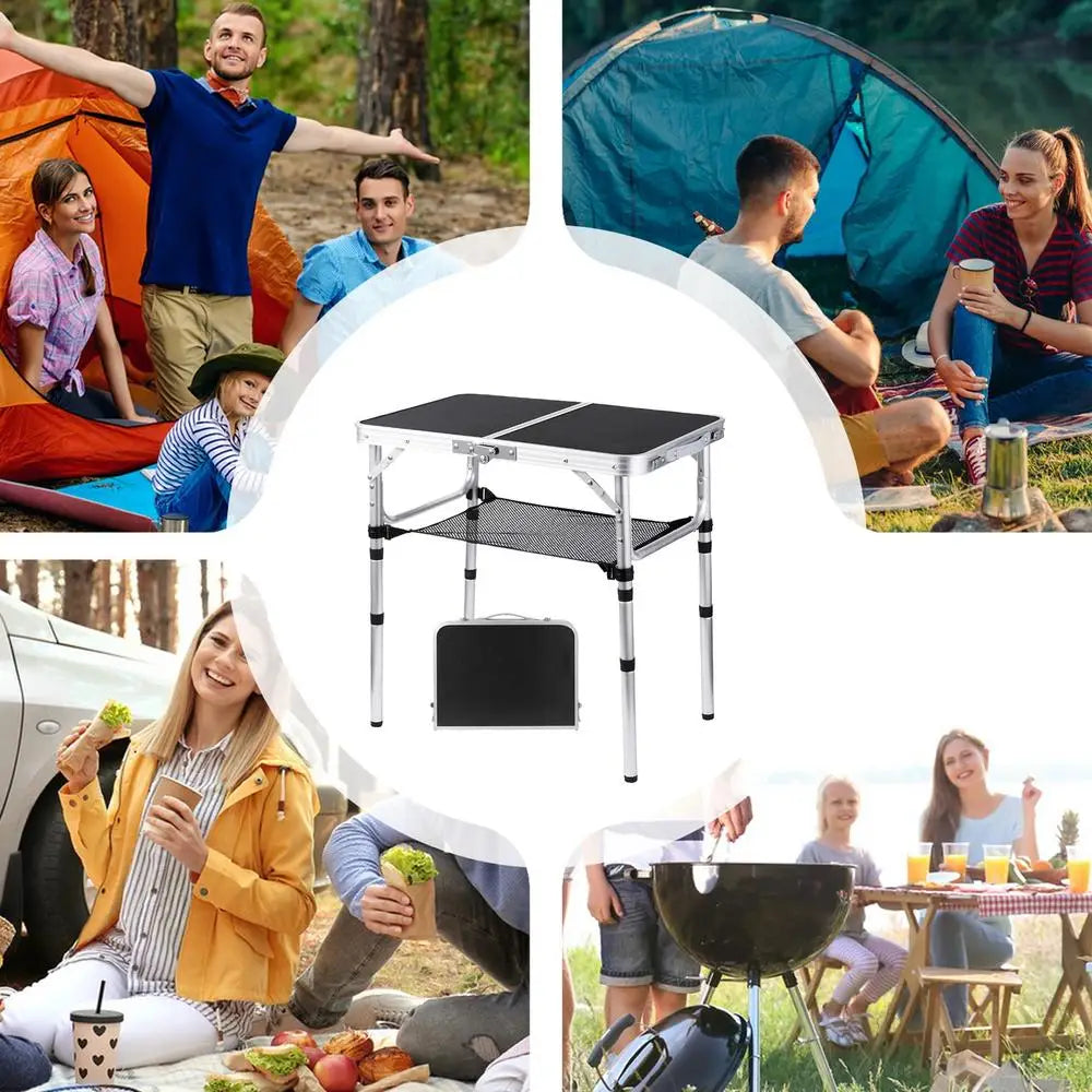 Aluminum Camping Table 3 Height Adjustable Portable
