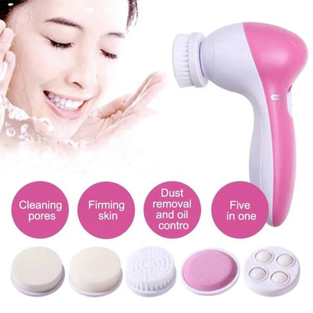 5-in-1 Electric Facial Cleansing Brush – Skin Care Massager