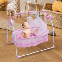 BYMAOCAR Electric Baby Crib Cradle with Bluetooth Auto-Swing