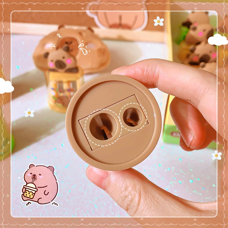 Aesthetic school useful accessories kawaii stationery school supplies cute things mini capybara Pencil sharpener office supplies