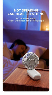 USB Handheld Mini Fan Foldable Portable Neck Hanging Fans 5 Speed USB Rechargeable Fan with Phone Stand and Display Screen