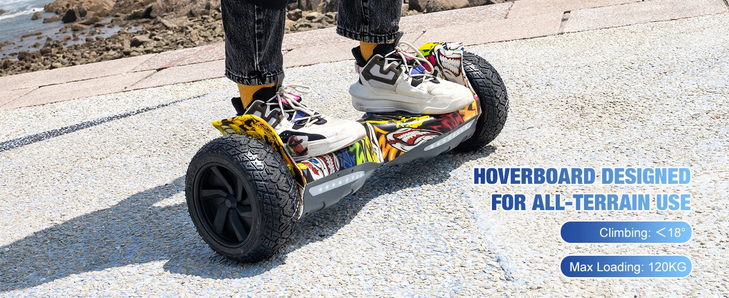 RCB Hoverboard 8.5" all terrain hoverboards, APP control, integrated LED Bluetooth with powerful motor, electric skateboard
