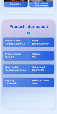 X11 Air Blower 990000RPM Powerful Car Cleaning Duster