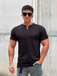 Men’s Slim Fit V-Neck T-Shirt – Summer Cotton Gym Tee