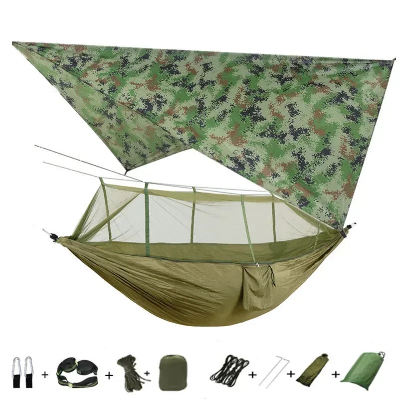 Swallowtail Camping Hammock with Mosquito Net & Rainfly