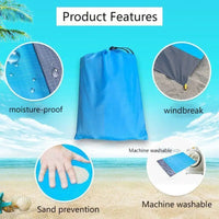 Camping Mat with 4 Foldable Stakes Waterproof Travel & Blanket