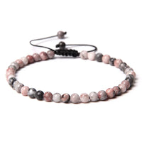 4MM Natural Stone Beaded Bracelet – Adjustable Unisex Quartz