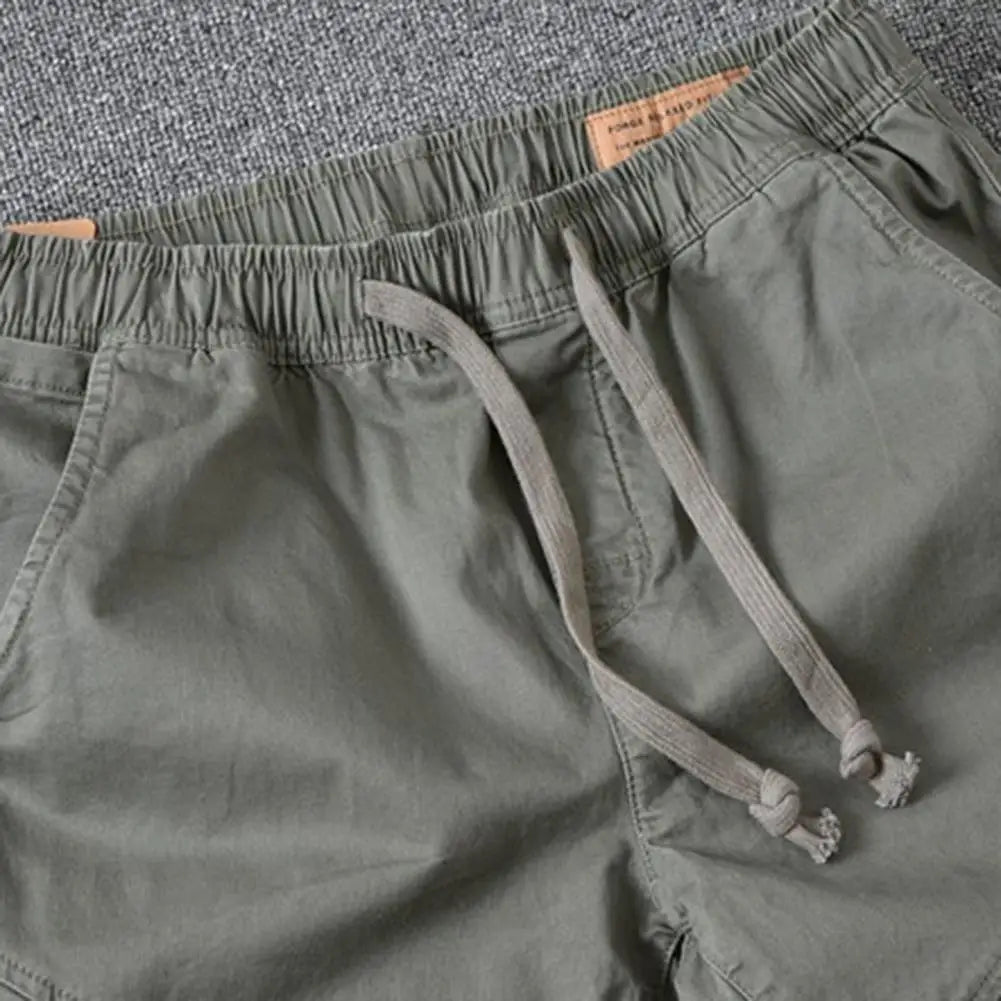 Men’s High Waist Cargo Pants – Casual Vintage Cropped