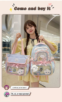 Large Capaci Children's School Bag Set for Girls Primary And Middle School Double oulder Bapa Sweet College Sle