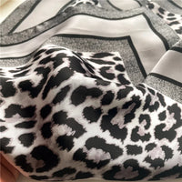 Leopard Print Square Scarf Women’s Silk Style