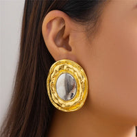 Large Round Circle Stud Earrings – Vintage Punk Style