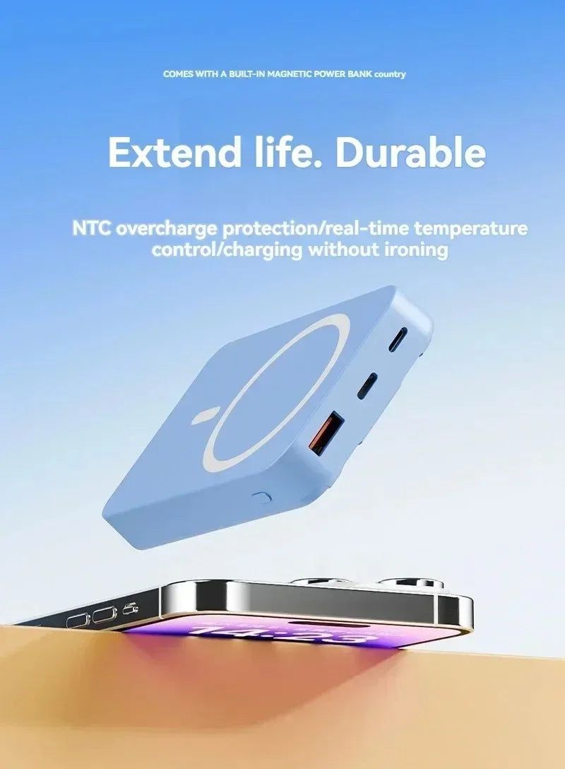 Wireless power bank, built-in cable holder, large capacity, super fast charging, power bank, magnetic, 30000mAh, new