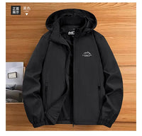 Men’s Hooded Windbreaker Jacket – Autumn Winter Casual Coat
