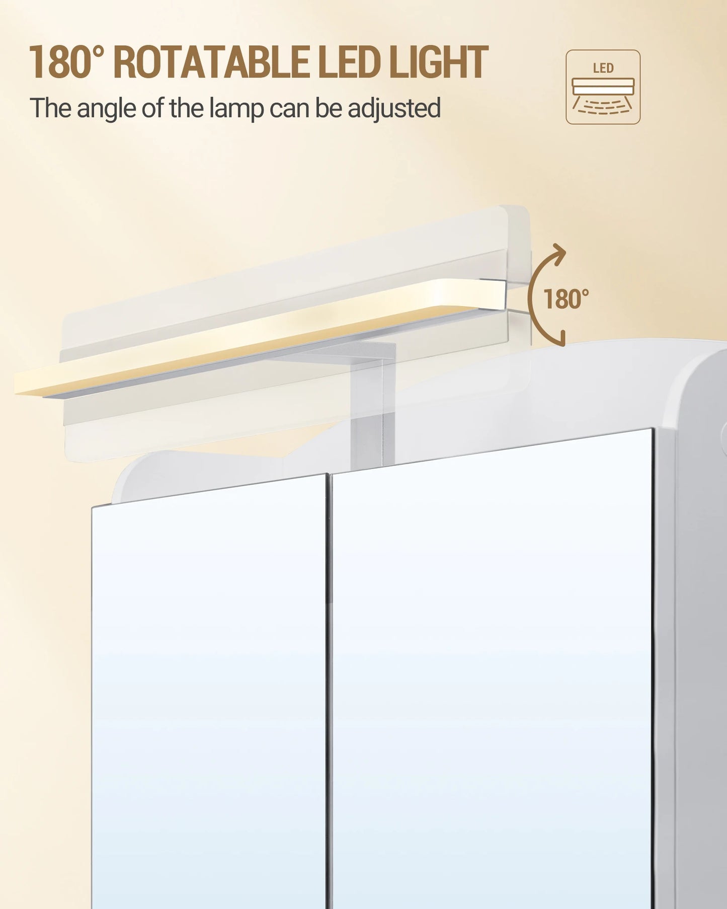 Hzuaneri Bathroom Mirror Cabinet with LED Lighting