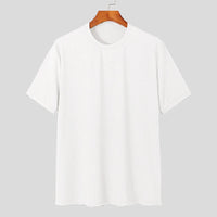 Summer Men's Clothing Light Luxury T Shirt Leisure Long Sleeve O Neck Drapped Solid Color Loose Basic Shirt Popular Knitwear