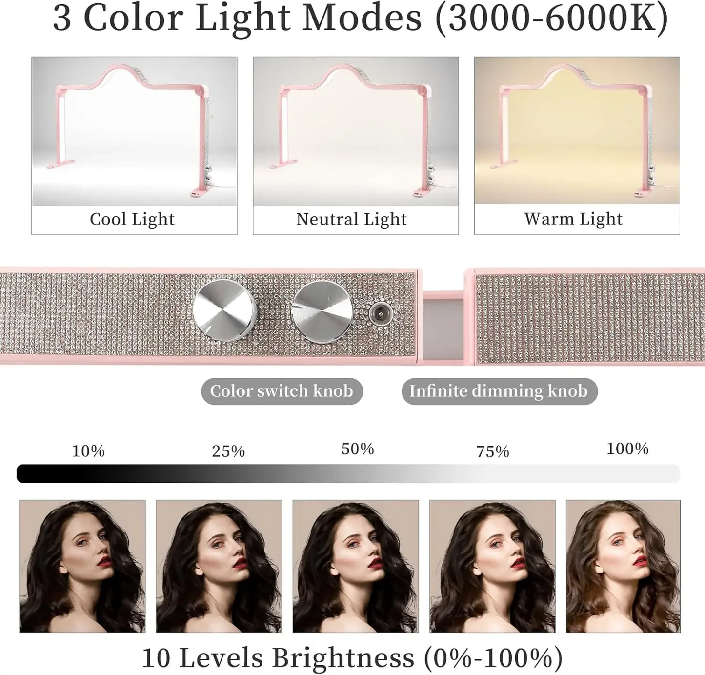 48W Half Moon LED Nail Lamp – Foldable Beauty Desk Light