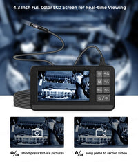 Dual Lens Industrial Endoscope Camera with Screen IP67