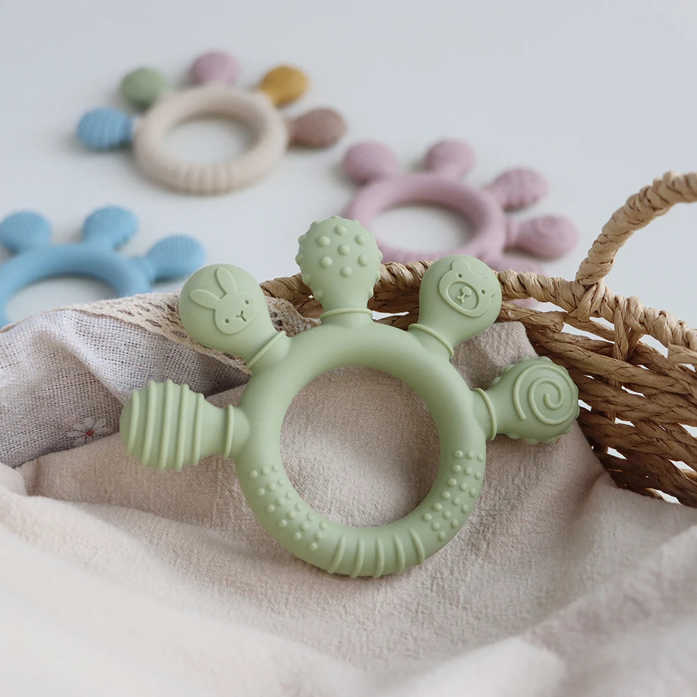 Erduo Silicone Baby Teether – Safe Sensory Chew Toy