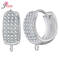 Trendy 925 Sterling Silver Earring Hooks For DIY Jewelry Makings Cubic Zirconia Earring Clasps Accessories
