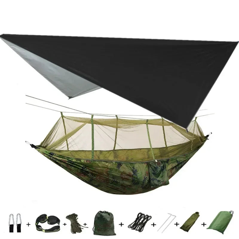 Swallowtail Camping Hammock with Mosquito Net & Rainfly