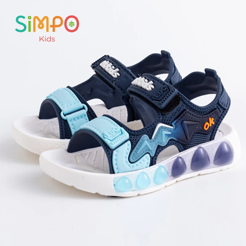 Sport Sandals For Children Breathable Wear-resistant Soft Shoes With Adjustable Velcro Boys & Girls Outdoor Footwear Summer