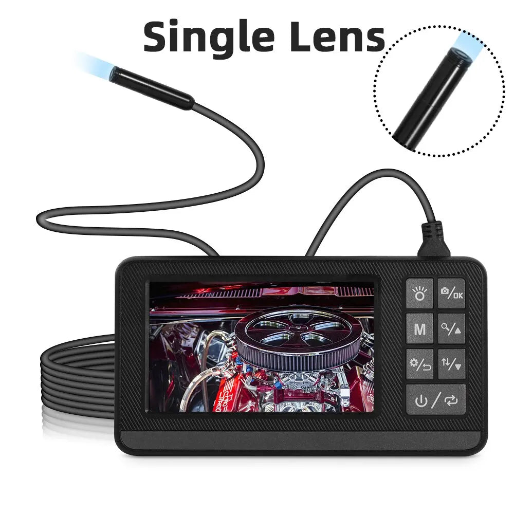 Dual Lens Industrial Endoscope Camera with Screen IP67