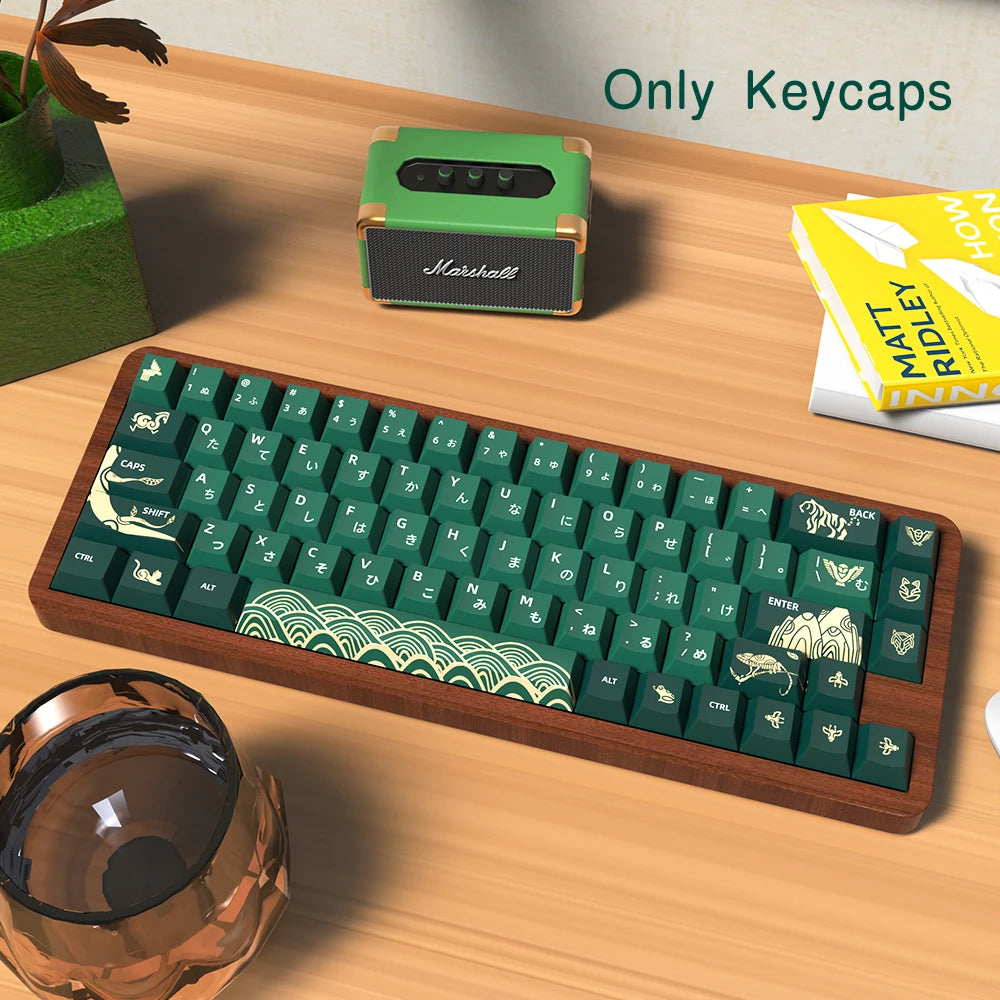 Animal Forest Green Cherry Profile Keycap Set ISO Layout
