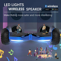 RCB Hoverboard 8.5" all terrain hoverboards, APP control, integrated LED Bluetooth with powerful motor, electric skateboard