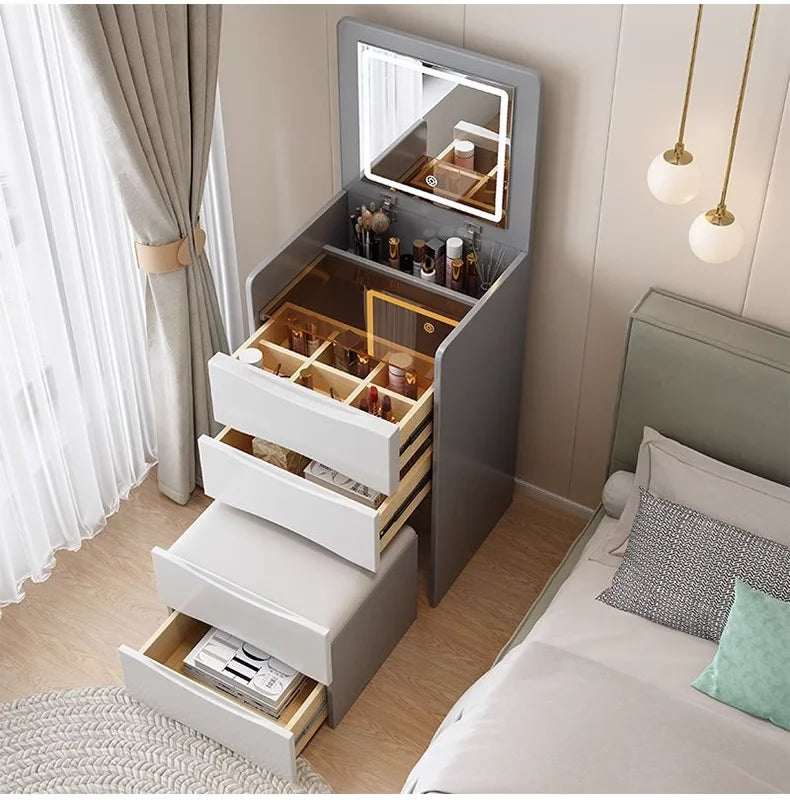 Modern Multi-Functional Dressing Table with Stool
