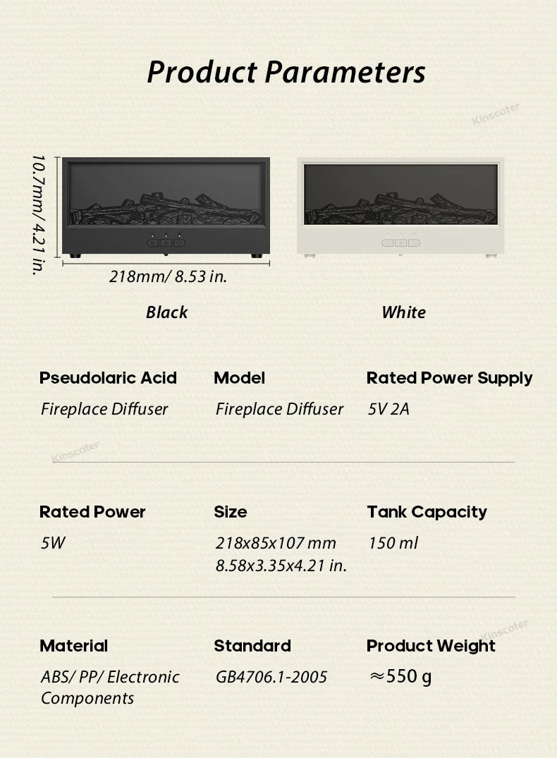 Simulated Bonfire Flame Diffuser Colorful Night Light Essential Oil Fireplace Diffuser with Timer Remote for Home Creative Gift