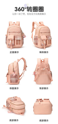 2025 New - Style Schoolbag for Primary School Girls, Suitable for Grades 1, 3 to 6, Child-Friendly, Load-Reducing and Spine