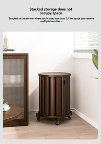 Stackable stool, modern dining table stool, natural wood, new Chinese style solid wood round stool