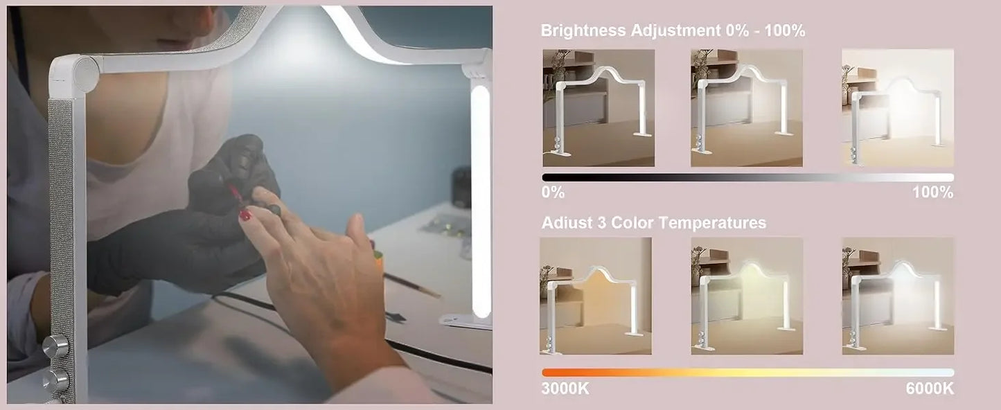 48W Half Moon LED Nail Lamp – Foldable Beauty Desk Light