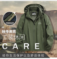 Men’s Hooded Windbreaker Jacket – Autumn Winter Casual Coat