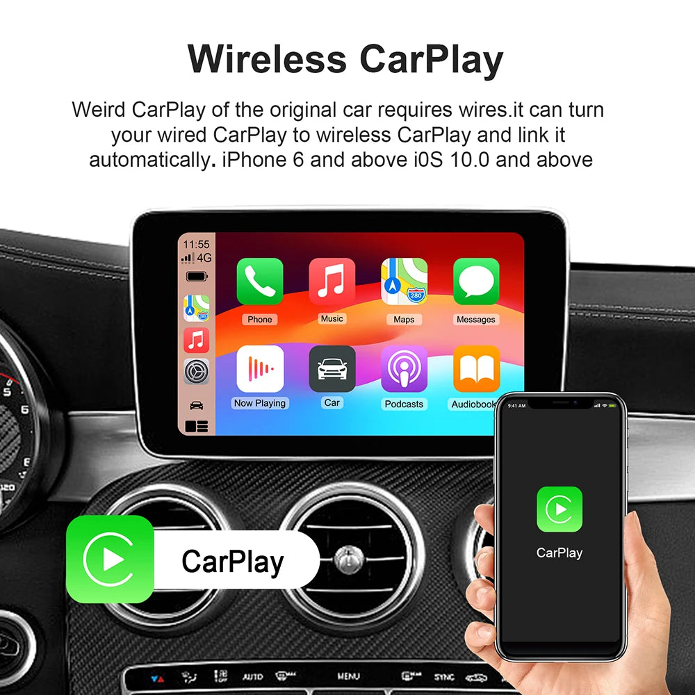 Smart CarPlay AI Box – Android 13 Wireless Auto TV