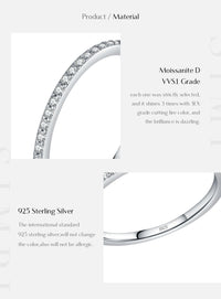 Moissanite Eternity Ring – 925 Sterling Silver Band