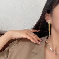 AENSOA Gold Star Tassel Drop Earrings for Women