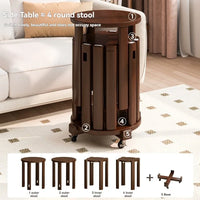 Stackable stool, modern dining table stool, natural wood, new Chinese style solid wood round stool