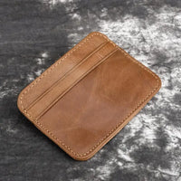 Slim Genuine Leather Mini Wallet – Card & Coin Holder