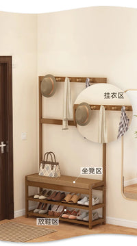 Bamboo Shoe Changing Stool – Modern Entryway Bench