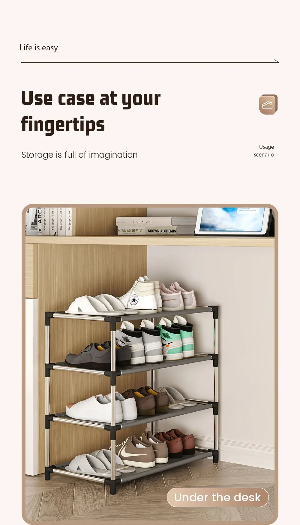 Metal Shoe Rack – Space Saving Black Shoe Storage Organizer