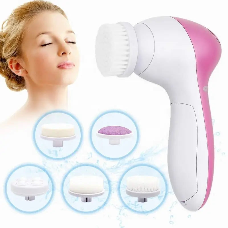 5-in-1 Electric Facial Cleansing Brush – Skin Care Massager